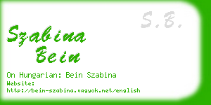 szabina bein business card